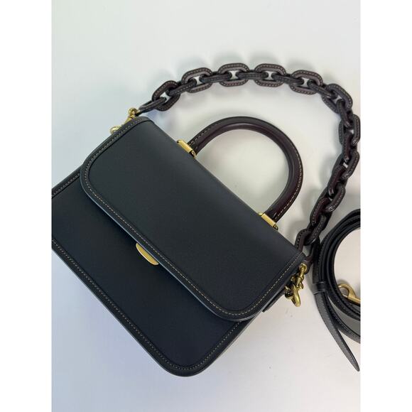 Coach Rogue Top Handle Bag Black/Oxblood With Charm - Picture 8 of 13